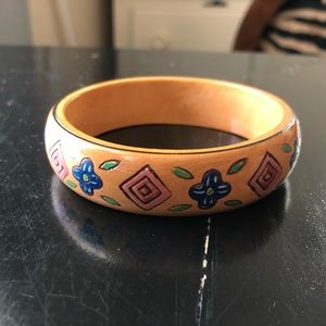 Wooden, carved and painted bangle